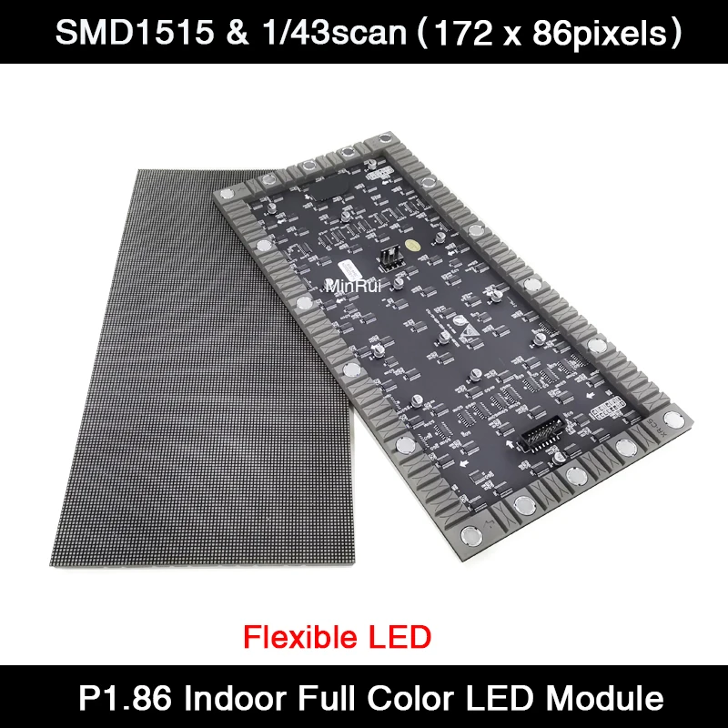 Indoor Flessibile Full Color P1.86 Smd Led Display Module Matrix Hd Led Panel 320X160Mm 172X86 Pixel Video Wall Per La Pubblicità