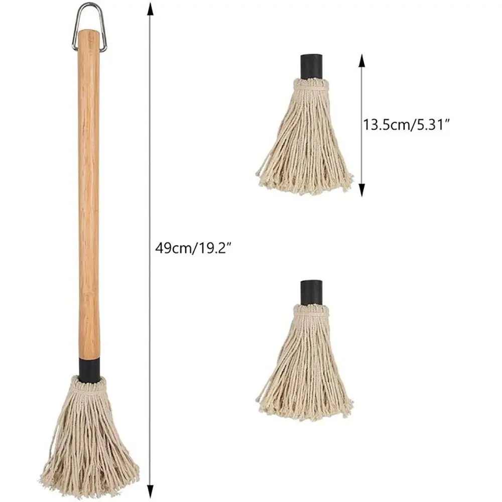 Wood Handle BBQ Sauce Basting Mop Brush for Grill Cooking