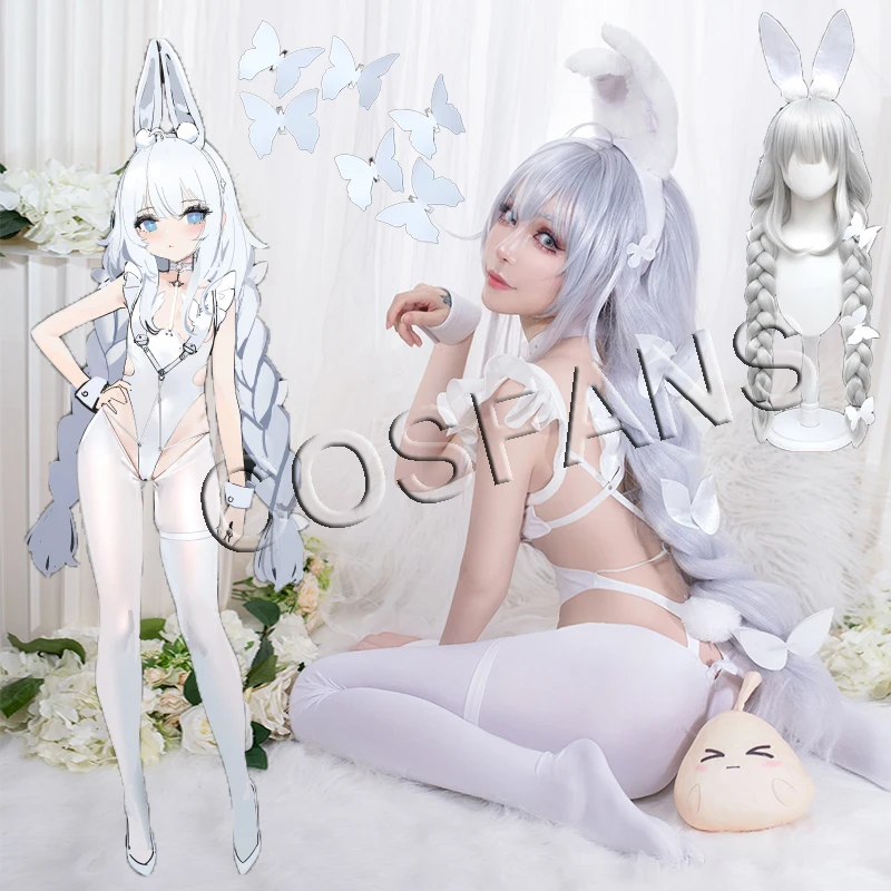 Женский костюм для косплея Белой кролик с париком |