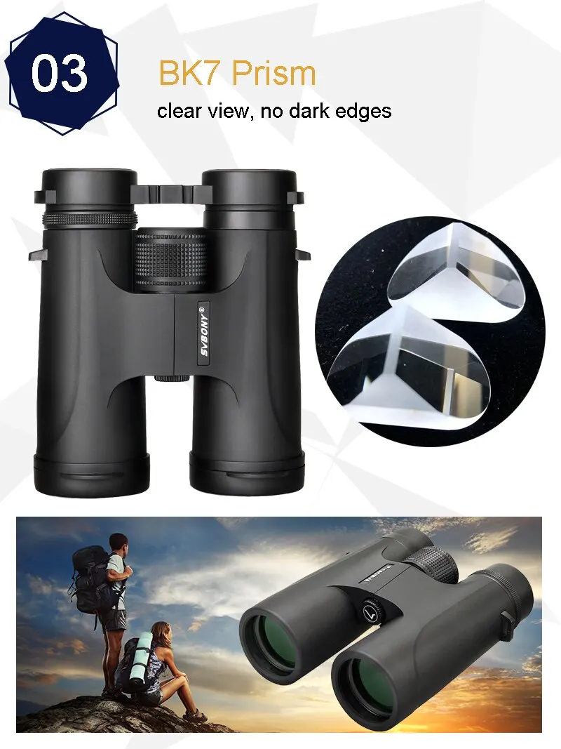 Svbony F9333A/F9333B Binoculars 10X42/8X32 Telescope Powerful Professional HD Long Range Camping Equipment For Traving Suvival 4