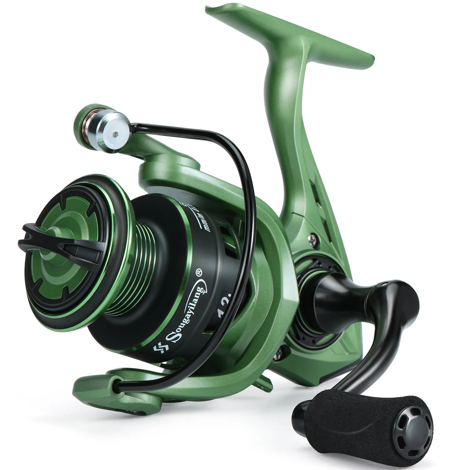 Sougayilang 2000 Sizes Fishing Reel 5.2:1 Gear Ratio Max Drag 5kg Spinning  Reel with Aluminum Spool for Carp Freshwater Pesca