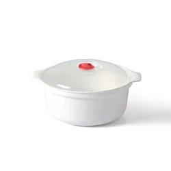 Eco-Friendly Home Kitchen Microwave Heated Rice and Bun Steamer with Lid (S)