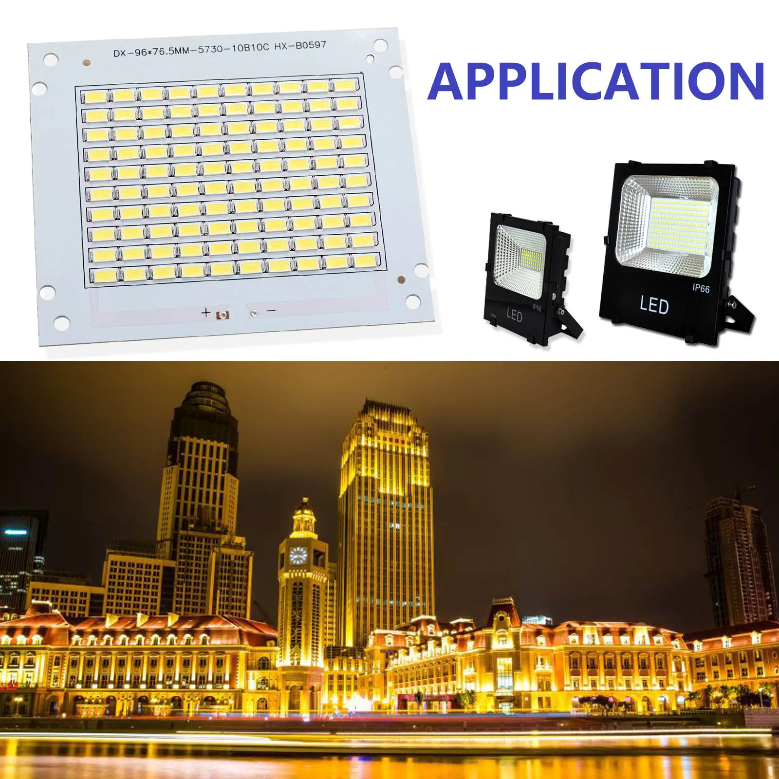 LED 5730 칩 DC30-32V 에피스타 PCB 투광 조명용 COB 다이오드 비즈, DIY 스포트라이트, 야외 조명용, 50W, 1450mA, 6000lm