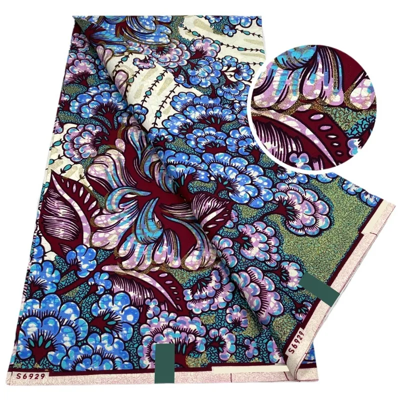 Veritable Real 100% Cotton Batik Ankara Newest African Wax Prints Fabric Guaranteed Fabric For Dress 6Yards S03 6