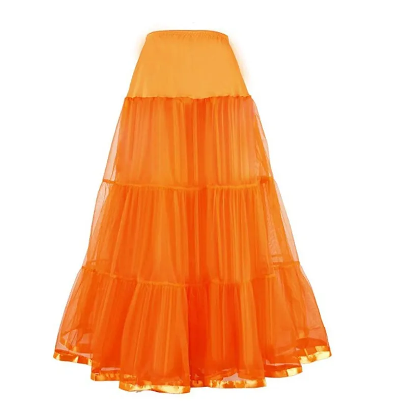 98 cm Long Petticoat Ruffled Crinoline Vintage Wedding Bridal for Dresses Underskirt Rockabilly Tutu 50s Swing with Ribbon Trim wedding underskirt vintage underskirt wedding petticoat petticoat underskirt petticoat skirt tulle tutu skirt
