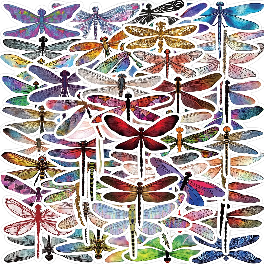 

10/30/53PCS Cartoon Dragonfly Stickers Collection Decoration PVC Decals Waterproof DIY Wall Scrapbook Laptop Fridge Sticker Toy