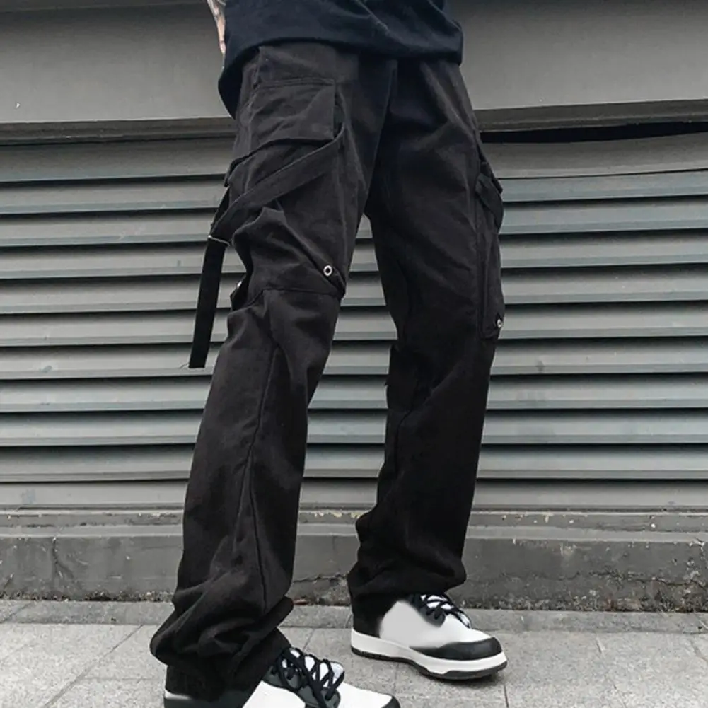 

Wide-leg Pants Versatile Men's Cargo Pants Quick-drying Fashionable Joggers with Multiple Pockets for Spring Autumn Men Pants