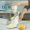 LMETJMA 5 in 1 Rotary Cheese Grater Shredder Kitchen Mandoline Vegetable Julienne Slicer Waffle Cutter Nut Chopper JT247 5