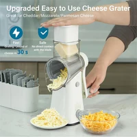 LMETJMA 5 en 1 râpe à fromage rotative broyeur cuisine Mandoline légumes Julienne trancheuse gaufre coupe noix hachoir JT247 5
