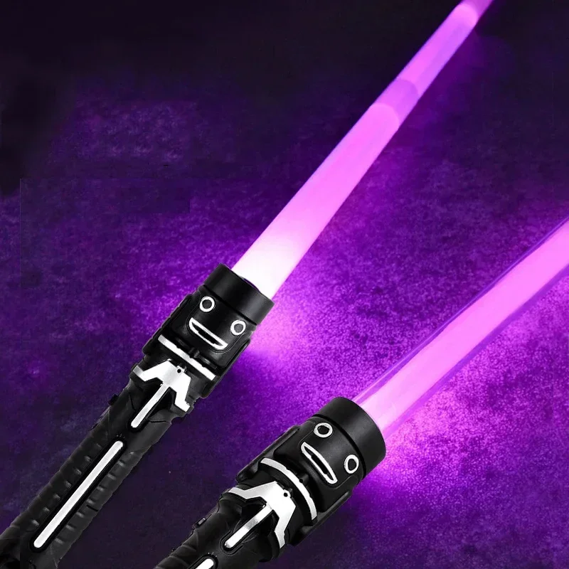 Colorful Glowing Sword Toys Laser Sword Lightsaber Red and Blue Double Saber Telescopic Music Cosplay Cool Flashing Children Toy