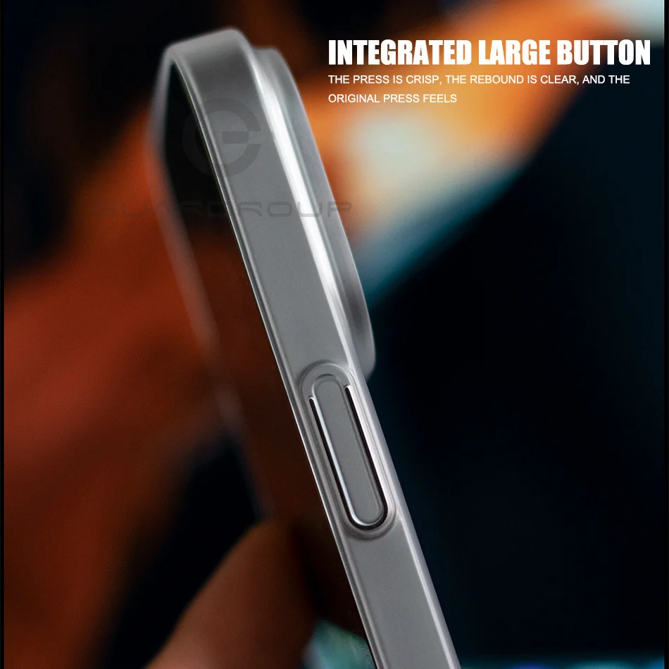 Ultra Thin Matte Translucent Shockproof Phone Case - Slim Silky Skin, Light Clear Hard Cover