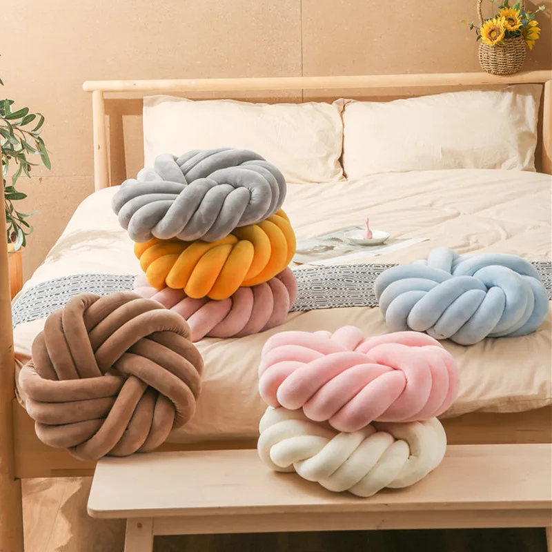 Round Handmade Knot Pillow 6