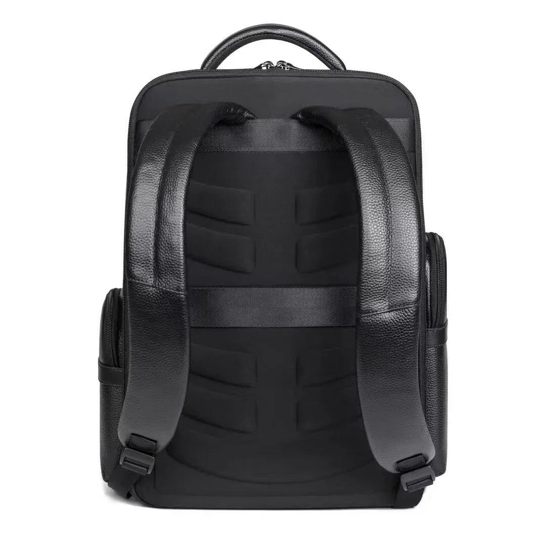 Men's Genuine Leather Laptop Backpack - Waterproof Travel Backpack for Teen Boys, Fashion School Bag, Stylish and Functional Tra 4