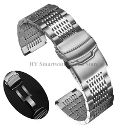 Luxurious Solid Stainless Steel Mesh Diving Watch Band with Folding Buckle - 20mm (Silver - Solid)