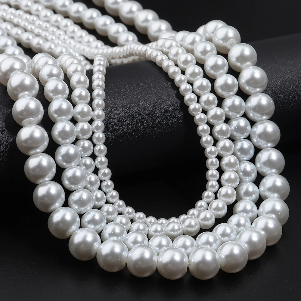 Imitation Pearl Beads 1strand/lot Vintage White Baroque Shell Pearl Loose For DIY Women Jewelry Findings Accessories