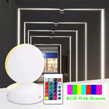 RGB LED 창문 문턱 조명, 원격 360 도 복도 레이 벽 스콘스, 문짝 프레임 라인 벽 램프, 호텔 통로 바 데코, 12W