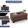 Outdoor Patio Furniture Set, 5 Pieces Outdoor Sectional Wicker Patio Furniture, Outdoor Sofa with Storage Coffee Table 3