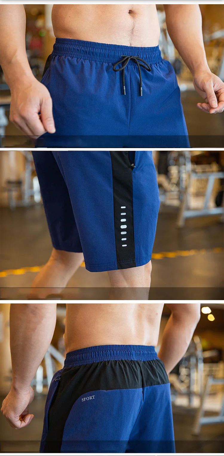 Mens Beach Shorts - Fitness Joggers with Zip Pockets