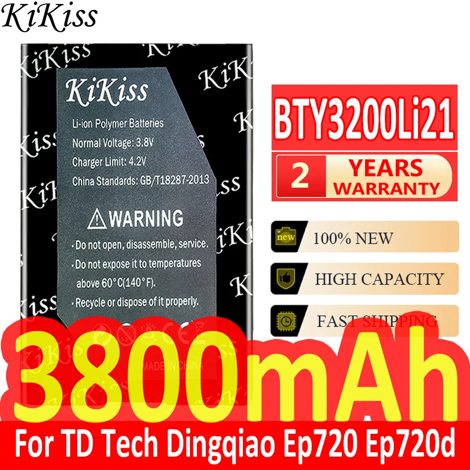 

Мощный аккумулятор KiKiss BTY3200Li21 на 3800 мА · ч для магнитолы TD Tech Dingqiao Ep720 Ep720d