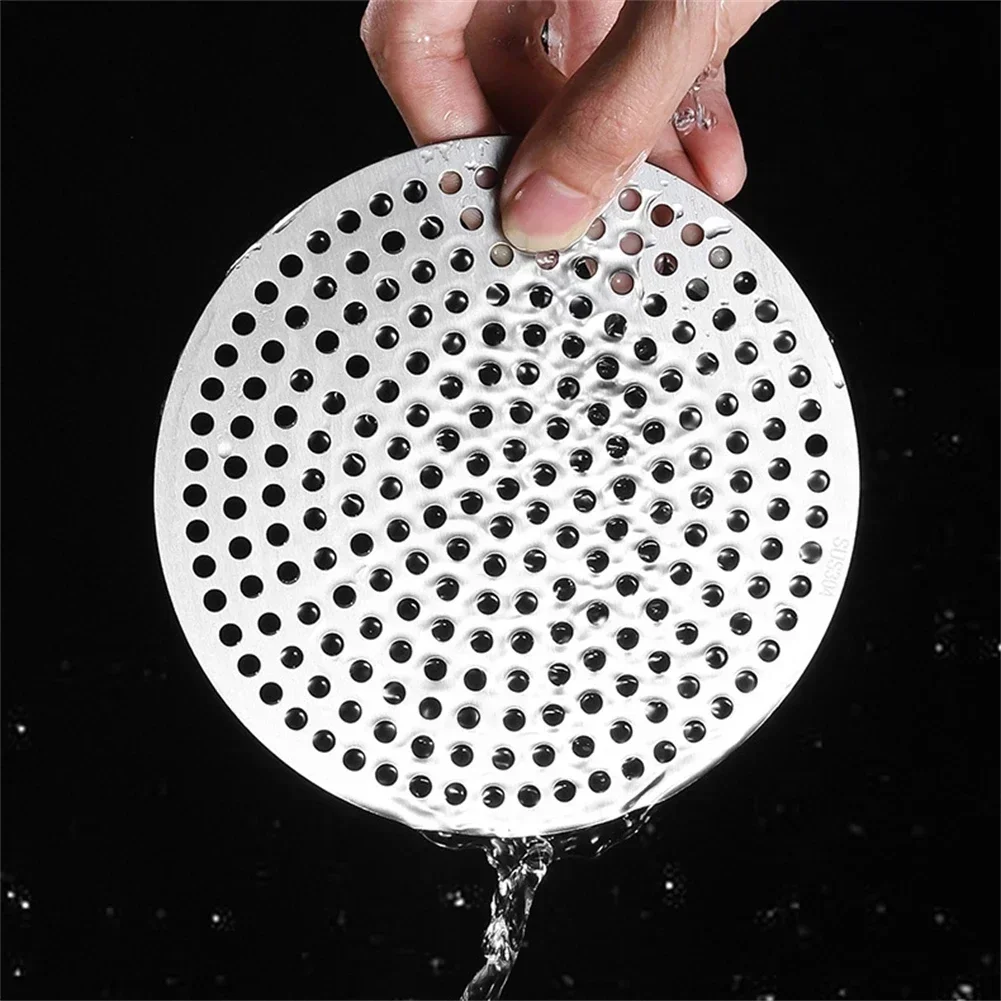 Stainless Steel Shower Sink Strainer Drain Hair Filter Cover For Bathroom Shower Circular Floor Drain Cover Hair Filter Screen sink strainer