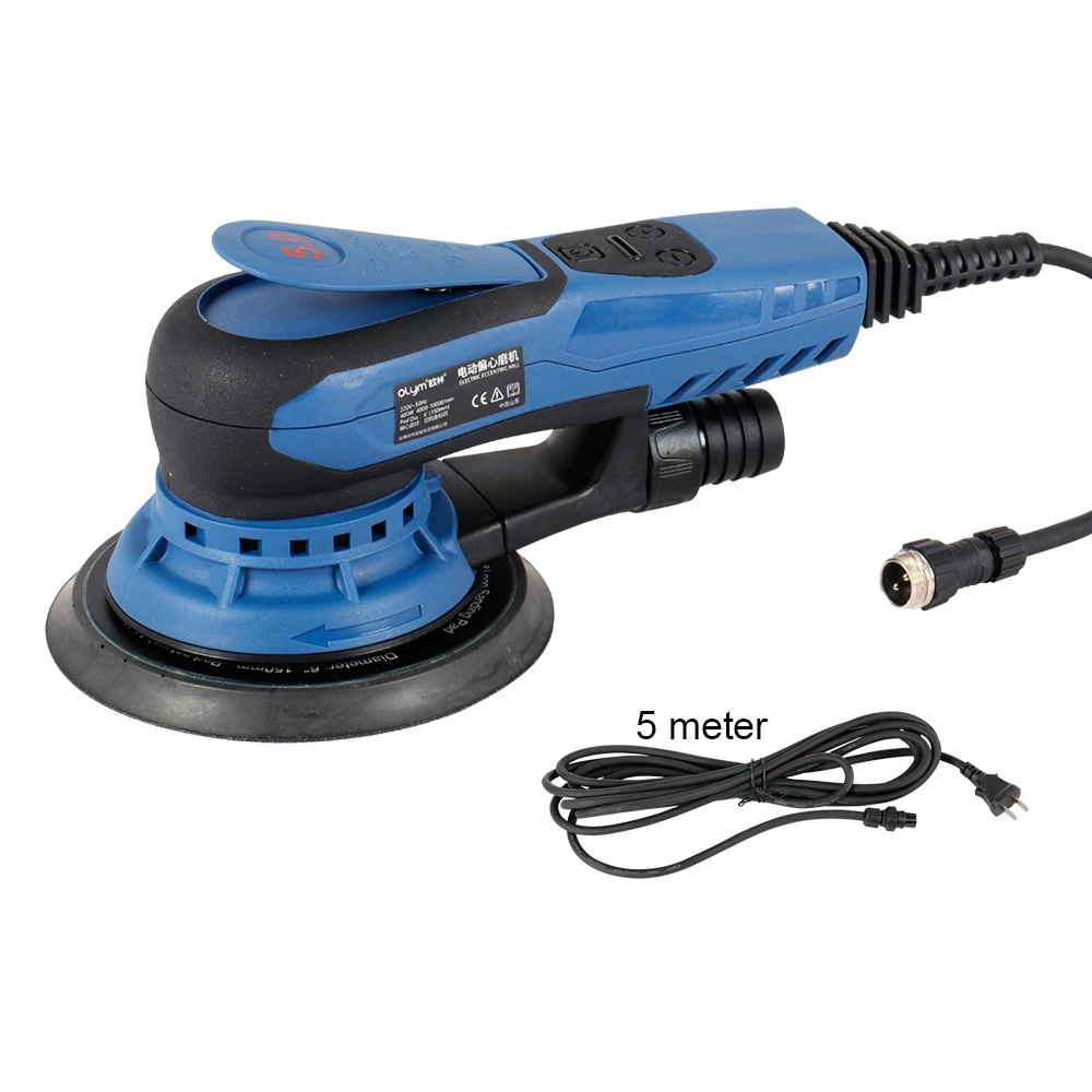 OLYM 6" Industrial Brushless Electric Random Orbital 2.5MM Sander Machine For Car Detailing Wood Sanding