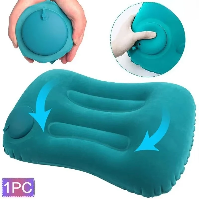 Ultra-Soft Portable Travel Pillow - Inflatable Cushion for Camping, Office, and Car