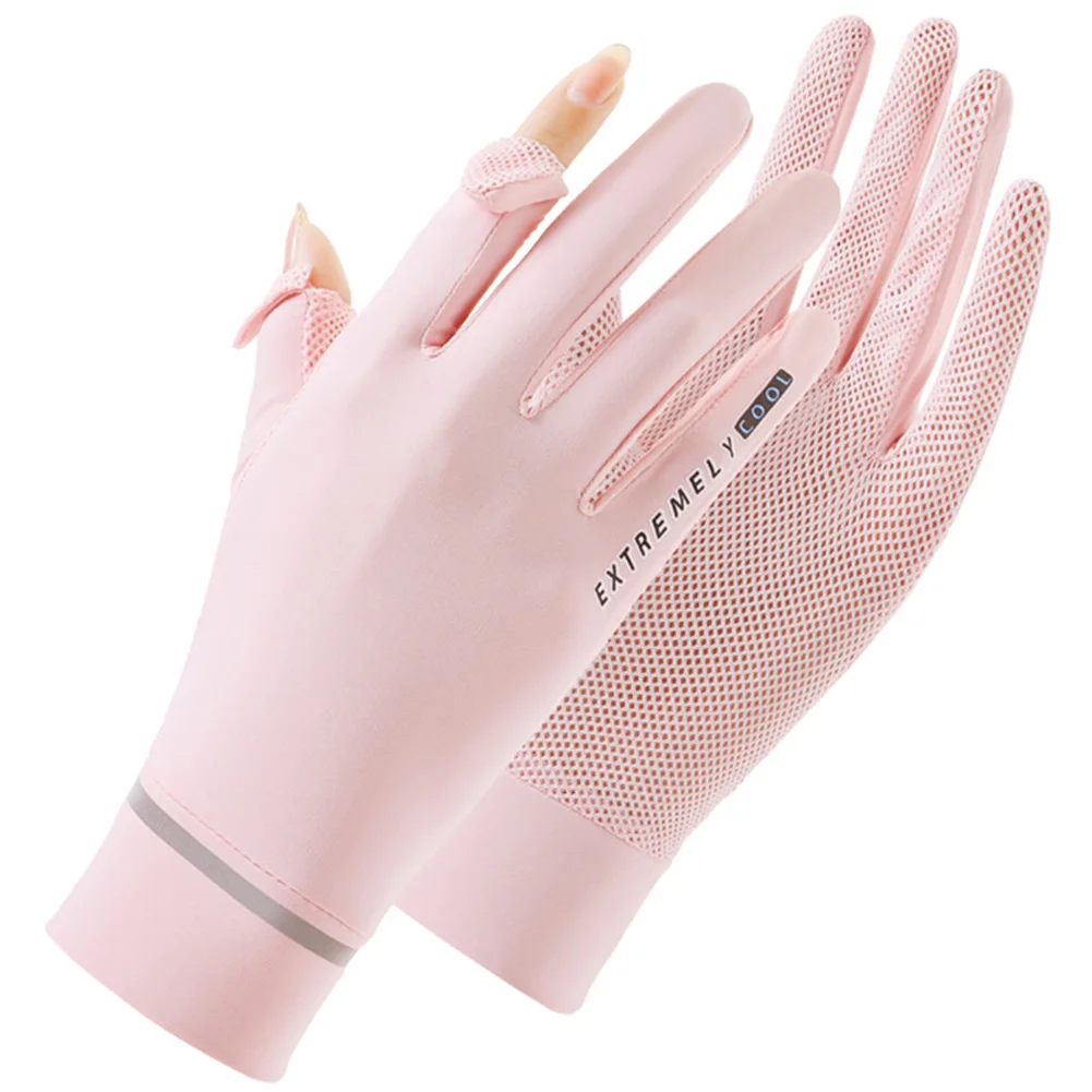 Ice Silk Cycling Gloves for Women Summer Sun Protection