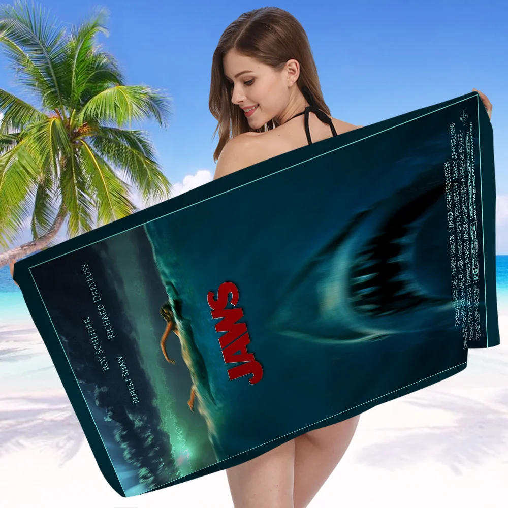 Jaws Movie Shark Towel Microfiber Beach Towel Absorbent Quick dry Soft Yoga Swimming Resort Mountain Climbing Towel 3