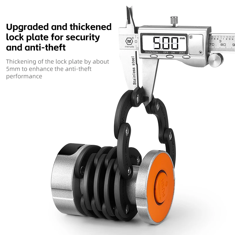 WEST BIKING Folding Bike Lock Combination Anti-theft Lock Portable E-Bike Heavy Duty Chain Lock Bicycle Cycling Accessories