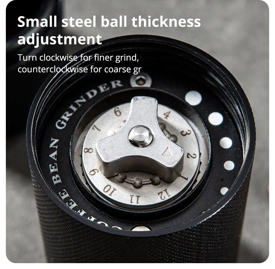 Sbd3936ddc30e4094bdbcc964dd9ff60fo New Manual CNC Coffee Grinder Burr Inside High Quality Handle Design Portable Hand Grinder With Double Bearing Adjustable