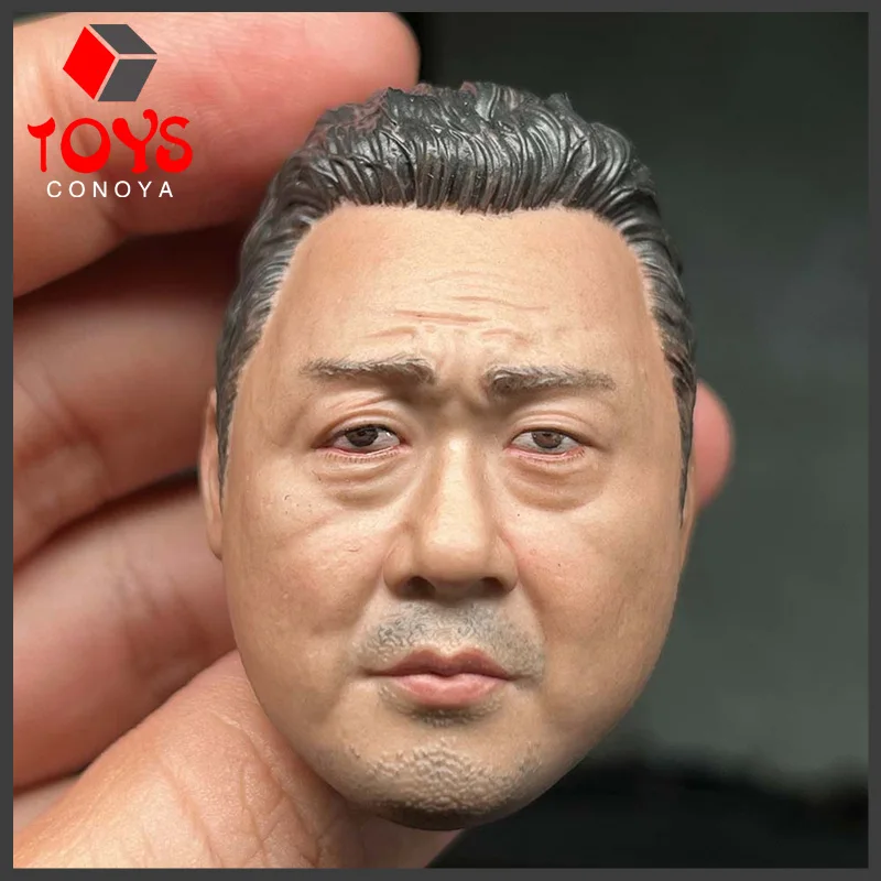 

1/6 Scale Korea Uncle Ma Tong Seok Head Sculpt PVC Male Soldier Head Carving Model Fit 12'' Fat Action Figure Body Dolls
