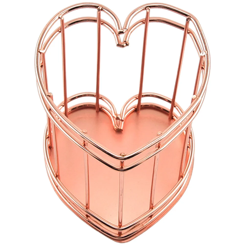 

Heart Shape Desktop Pen Container Metal Craft Makeup Brush Pot Nordic Style Pen Dressing Table Makeup Brush Holder Organizer