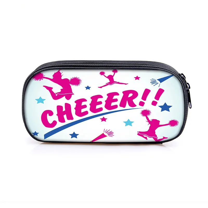 Cheerleading Girls Print Cosmetic Cases Pencil Bag Cute Cheerleader Stationary Bag Women Pencil Box School Case Supplies 4