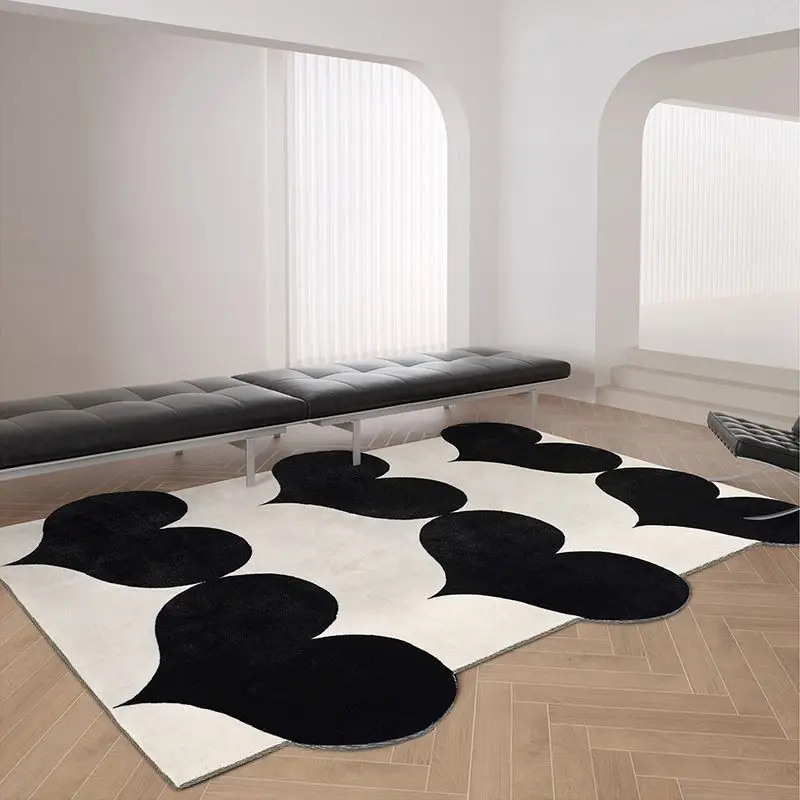 

Modern Simple Heart-shaped Bedroom Carpet Ins Style Living Room Bedside Fluffy Rug Decorative Home Large Area Non-slip Floor Mat