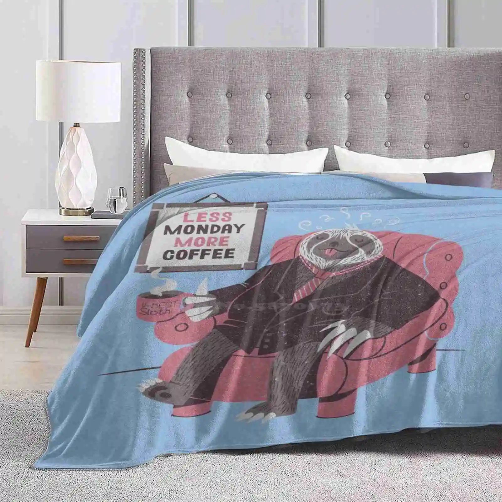 Day Ultimo Super Soft Warm Light Thin Blanket Monday Bradipo Animals Coffee Coffe Lover Cute Funny Lazy Custom Cheap Tobias