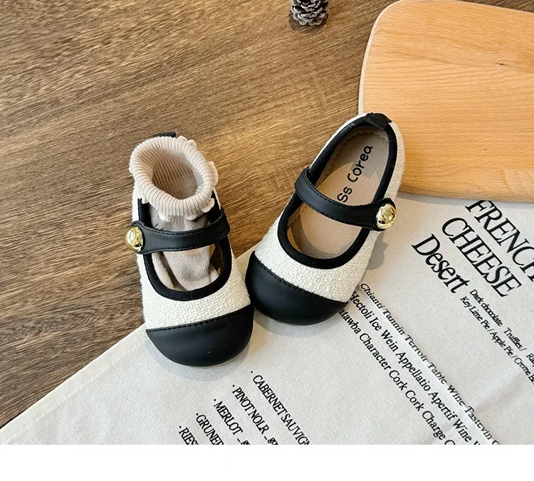 Lässige Einzelschuhe für Kinder, kleine Lederschuhe mit weichen Sohlen, kleine duftende Wind-Prinzessinnenschuhe, Kinderschuhe im britischen Stil – Detail 14