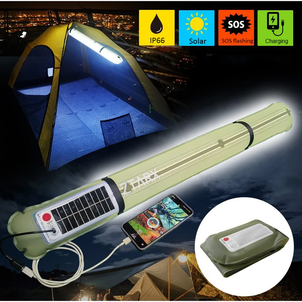 

Modern creative and convenient solar LED lamp with outdoor camping tent lamp waterproof folding lamp with USB charging