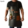 Customized Apron kitchen Outdoor barbecue apron PU leather multifunctional oil resistant work apron home and kitchen products 5