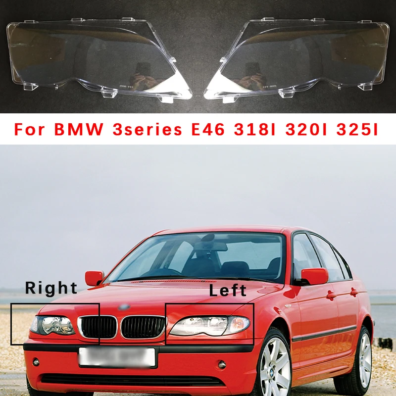 For BMW 3 series E46 318I 320I 325I 2002 2003 2004 Car Headlight Lens Cover Left-Right Front Headlamp Glass Lampshade Shell 1