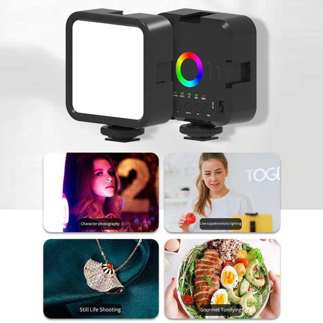 RGB LED Video Light Adjustable Brightness Live Streaming Light Rechargable Studio Photo Light for Photography for Live Streaming 3