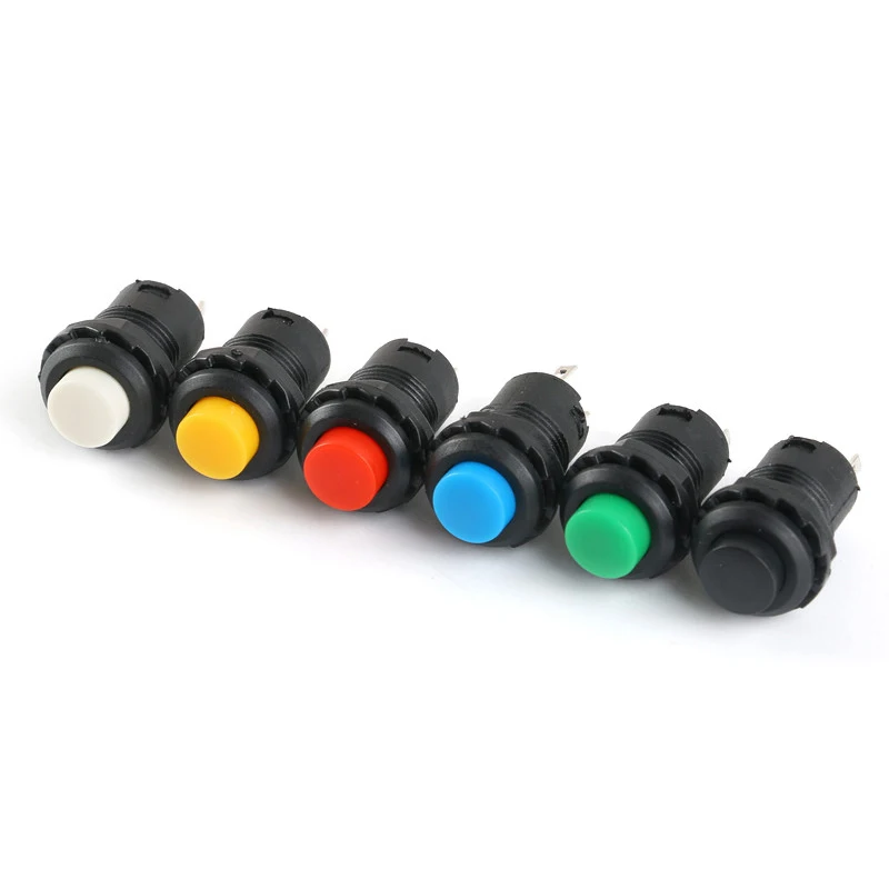 6Pcs Interruttori A Pulsante Autobloccanti/Momentanei Ds228 Ds428 Interruttore A Pulsante Off- On Da 12Mm 3A /125Vac 1.5A/250Vac Ds-228 Ds-428