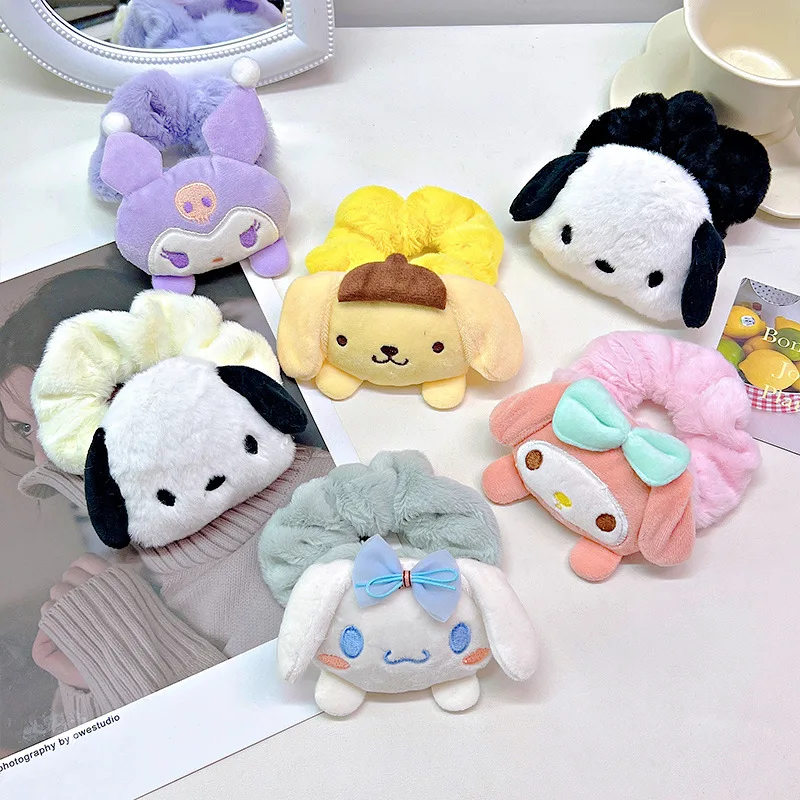 

Autumn Winter Korean Cartoon Plush Cloth Dog High Elastic Hair Band For Girl Cute Fairy Soft Ponytail Rubber Ties Fashion Party
