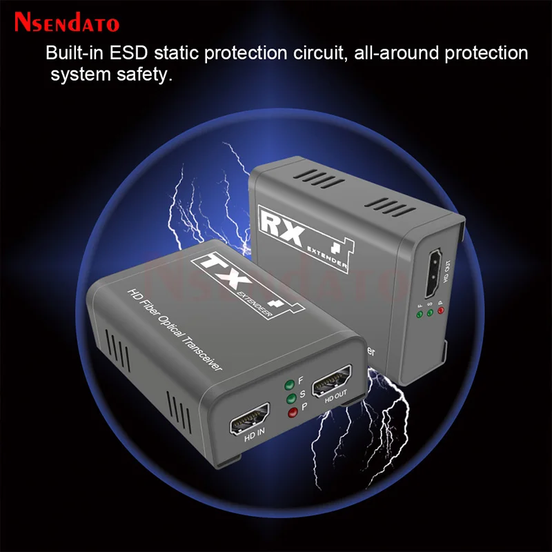 HDMI-Compatible Extender Fiber Optic Kit HDMI-Compatible Over Switch HDMI-Compatible to Fiber Optic Video Transmitter Receiver