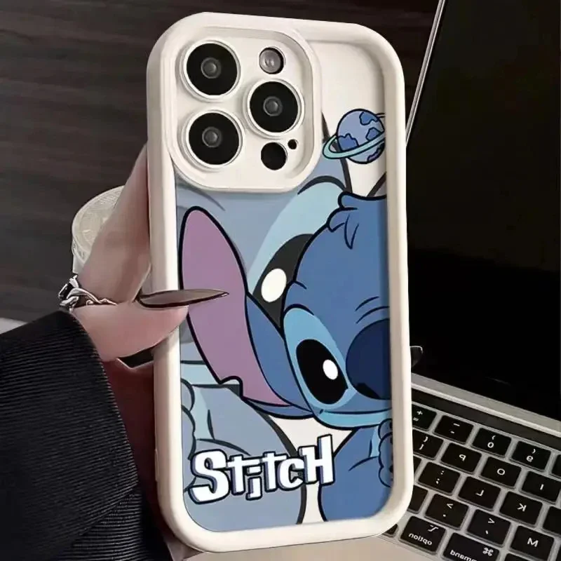 thumbnail image 1 of Funda de silicona de Disney Stitch para iPhone, carcasa suave a prueba de golpes para modelos 14, 11, 12, 13, 15 Pro Max, X, XR, XS Max, 8, 7, 15 Plus, SE 2020, 1 of 4