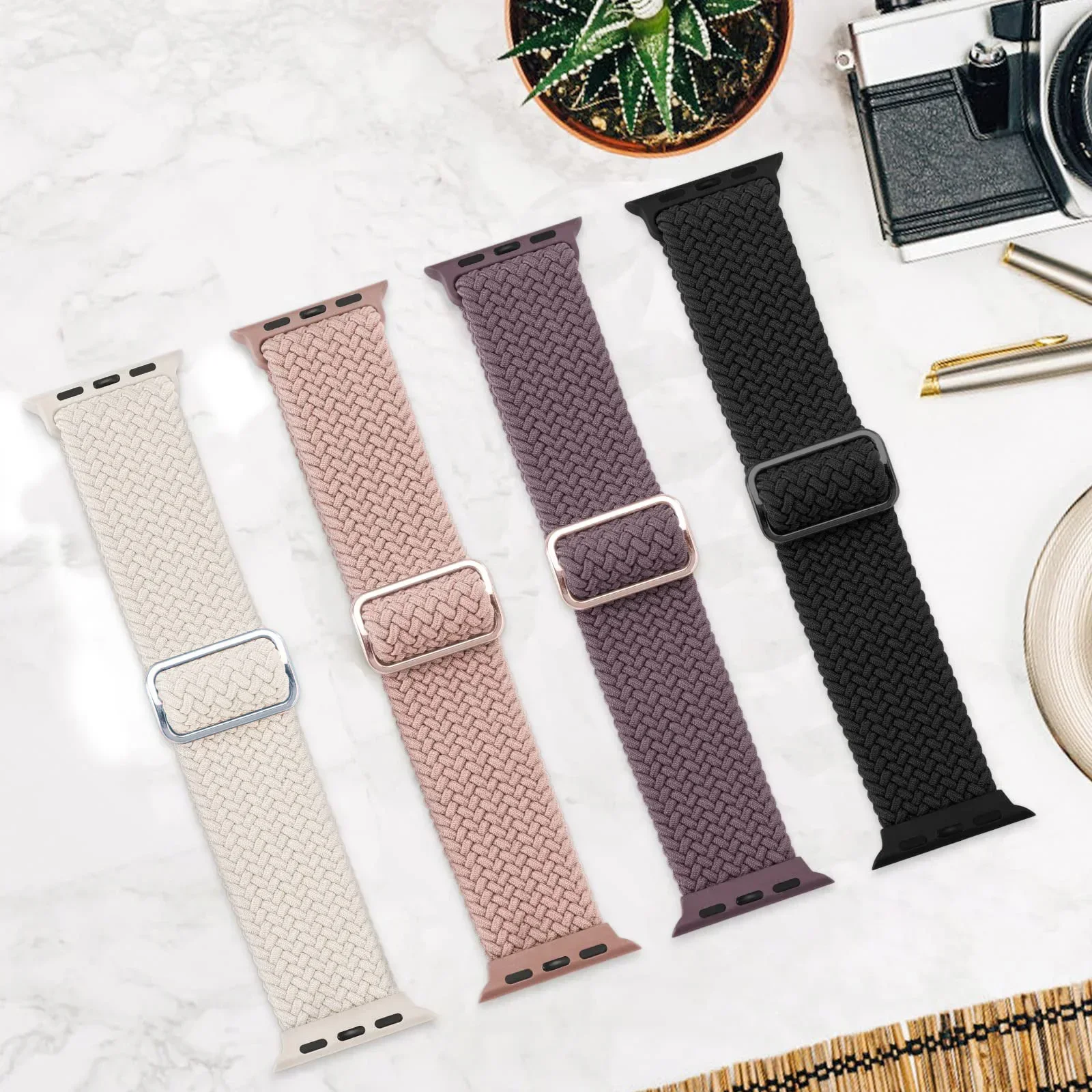 Braided Loop Strap For Apple watch Ultra Band 49mm 44 45mm 42mm 41mm Nylon Elastic belt Bracelet iWatch series 9 8 7 6 5 4 se 3