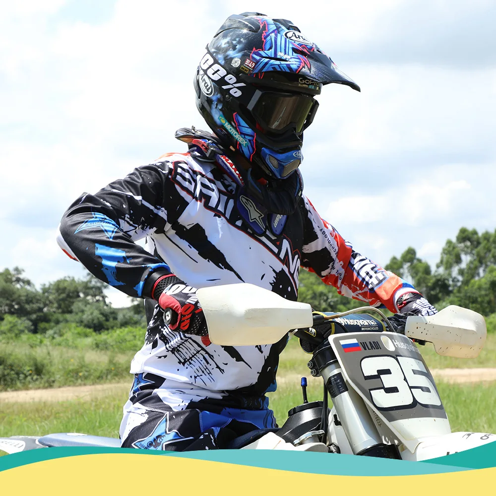 

Motocross gear set Jersey and Pants children's big boy girl kid printing number name logo Off-road racing suit elasticity NEW