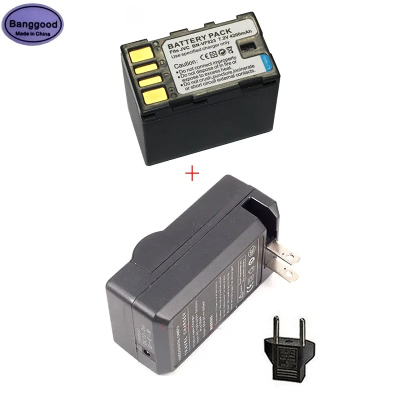 

7.2V 2200mAh BN-VF823 BNVF823 BN-VF823U BNVF823U Camera Battery + AC Charger For JVC BN-VF815 VF808 VF808AC VF808U VF818 VF818U