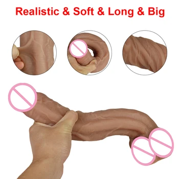 Soft Giant Dildo Realistic Silicone Huge Big Penis With Sucker Anal Sex Toys For Women Strapon Vagina Masturbator Sexual Product 2