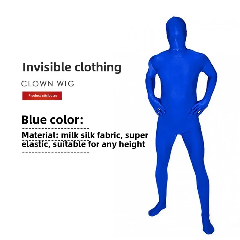Adult Invisible Costume Tight Suit Stage Performance Ninja Hidden Person Halloween Black Suit Cosplay Special Use Clothing