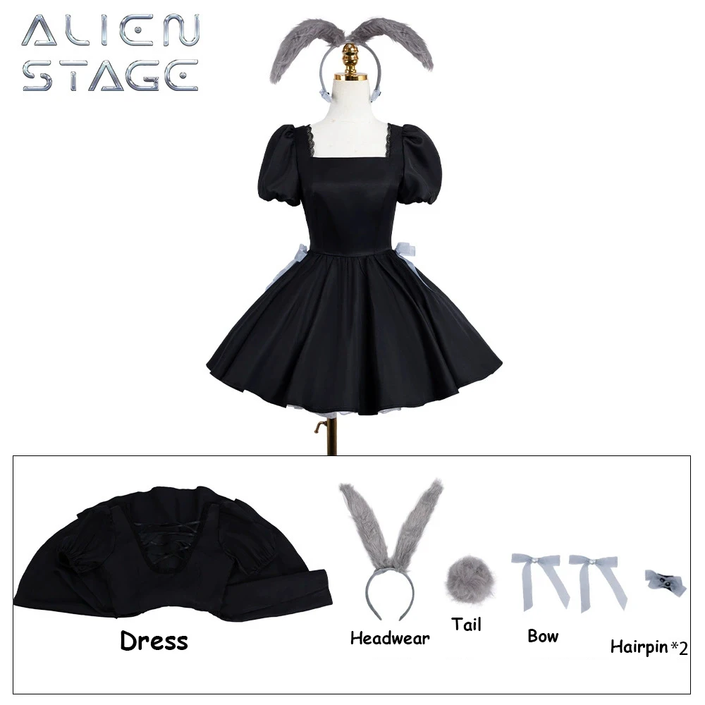 Generic Rabbit-Eared Black Dress Cosplay Costume for Halloween and Parties